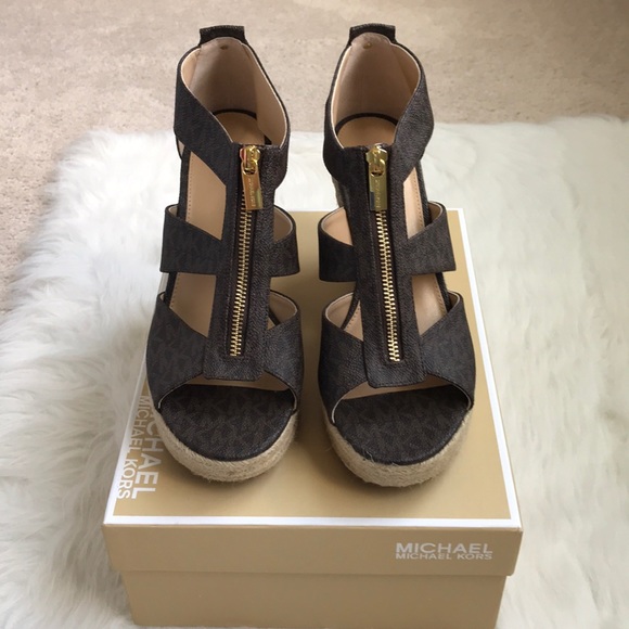 Michael Kors Shoes - Michael Kors Damita Logo zipper wedge